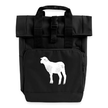 Sheep - Roll Top Backpack with Two Handles - black - Front