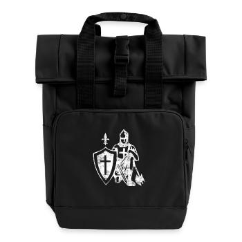 Crusades - Crusaders - Design - Roll Top Backpack with Two Handles - black - Front