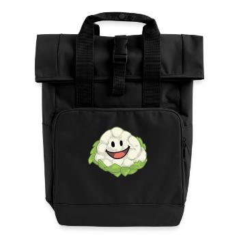 Blumenkohl Kohl Gemüse Veganer Gesund - Rolltop Rucksack mit zwei Griffen - Schwarz - Vorne