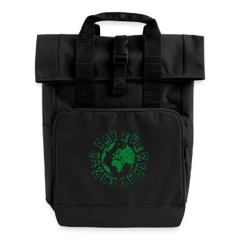Global Earth Consciousness Design - Roll Top Backpack with Two Handles - black - Front