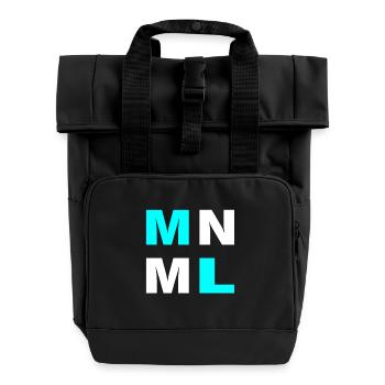 Minimal MNML - Rolltop Rucksack mit zwei Griffen - Schwarz - Vorne