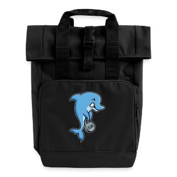 conception forte de forme physique de dauphin - Sac à dos Roll Top à deux anses - noir - Devant