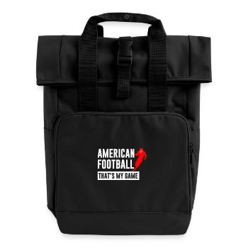 American Football - das ist mein Spiel - Rolltop Rucksack mit zwei Griffen - Schwarz - Vorne