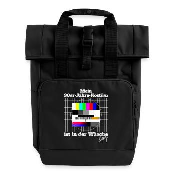 Image de test costume des années 90 dans la devise de la lessive - Sac à dos Roll Top à deux anses - noir - Devant
