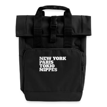 Nippes Paris Tokio New York Heimat Köln Viertel - Rolltop Rucksack mit zwei Griffen - Schwarz - Vorne