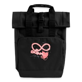 Unendlichkeitszeichen forever in Love! - Rolltop Rucksack mit zwei Griffen - Schwarz - Vorne