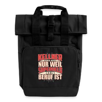 Kellner Superheld - Rolltop Rucksack mit zwei Griffen - Schwarz - Vorne