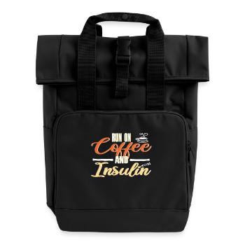 Funny diabetes - Roll Top Backpack with Two Handles - black - Front
