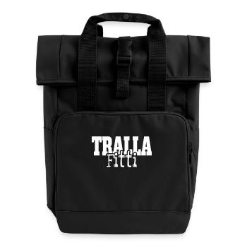 Trallafitti Typisch Ruhrpott Pott Tralla Fitti - Rolltop Rucksack mit zwei Griffen - Schwarz - Vorne