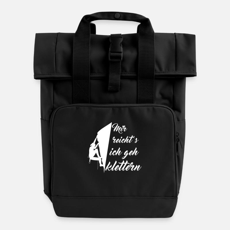Mir reichts ich geh klettern - Rolltop Rucksack mit zwei Griffen - Schwarz