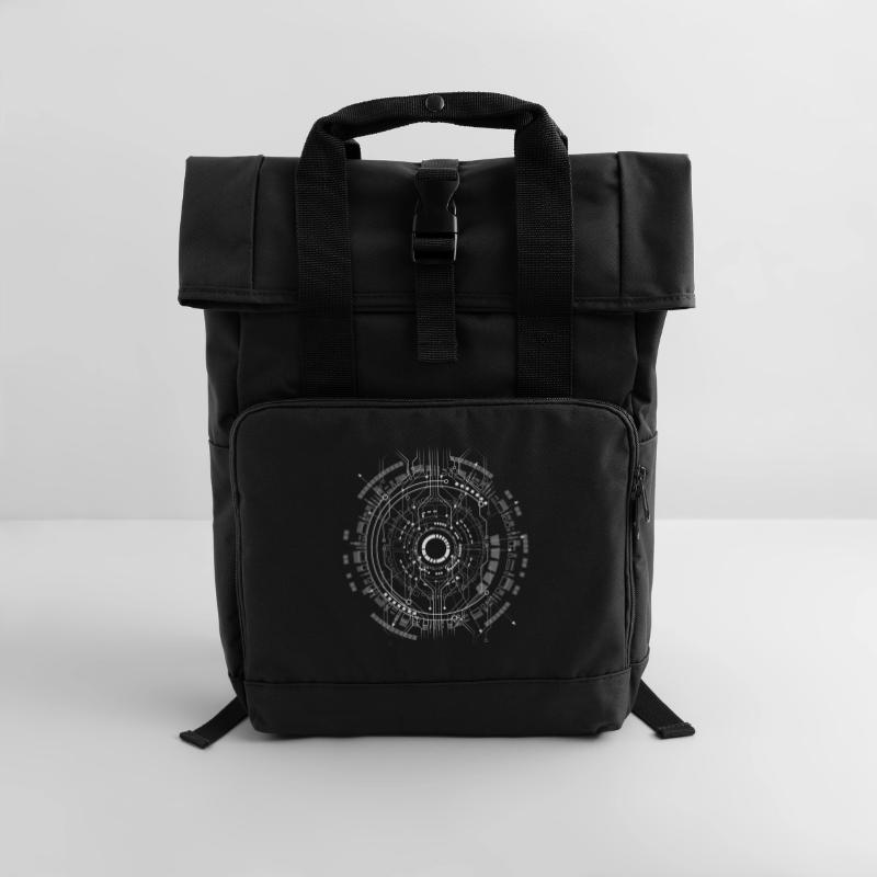 computer c-base stern space cpu nerd pc coder star Rolltop Rucksack mit zwei Griffen
