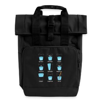 Mindset Wasserglas Einstellung - Rolltop Rucksack mit zwei Griffen - Schwarz - Vorne