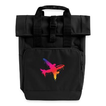 Avion - Sac à dos Roll Top à deux anses - noir - Devant