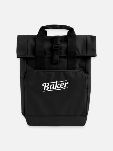 Bäcker Backen - Rolltop Rucksack mit zwei Griffen - Schwarz