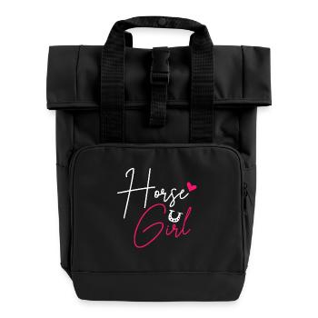 Horse Horse Lovers - Roll Top Backpack with Two Handles - black - Front