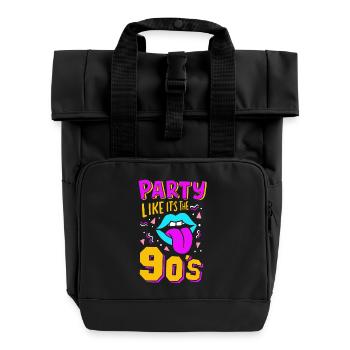 Fête des années 90 - Sac à dos Roll Top à deux anses - noir - Devant