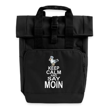 Gardez votre calme et dites Moin - Sac à dos Roll Top à deux anses - noir - Devant