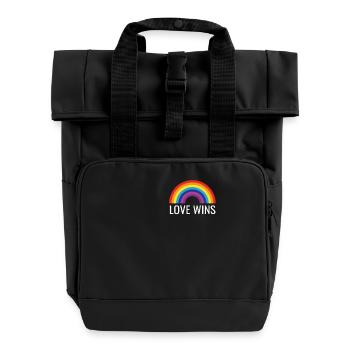 Love Wins - Rolltop Rucksack mit zwei Griffen - Schwarz - Vorne