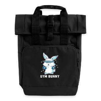 Gym Bunny – Niedlicher Motivator für Sportfans - Rolltop Rucksack mit zwei Griffen - Schwarz - Vorne