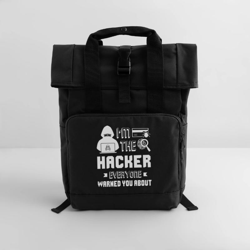 Hacker Ich bin der Hacker Rolltop Rucksack mit zwei Griffen