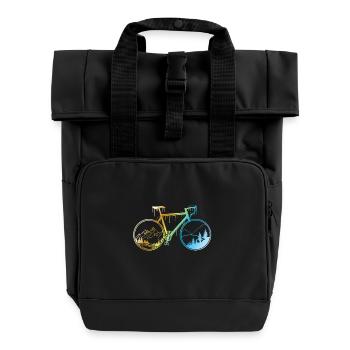 Gravel bike design - Roll Top Backpack with Two Handles - black - Front
