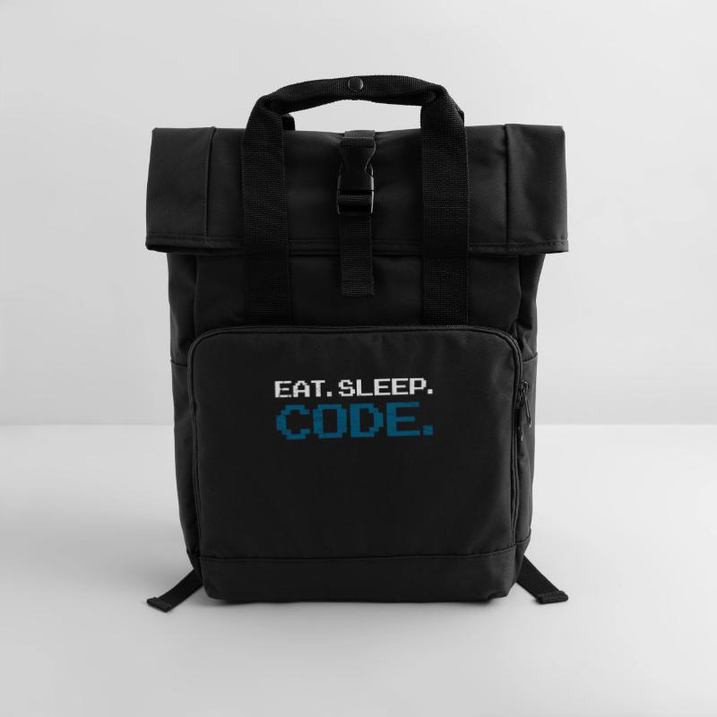 Programming code computer science Roll Top Backpack with Two Handles
