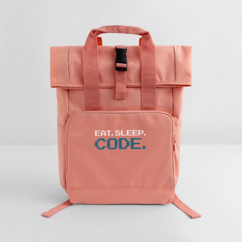 Programming code computer science Roll Top Backpack with Two Handles