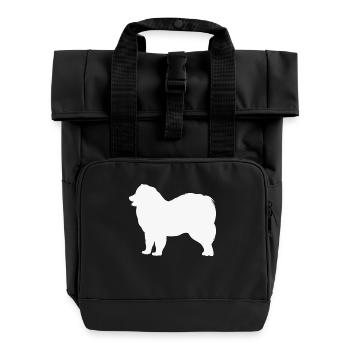Samoyed - Roll Top Backpack with Two Handles - black - Front