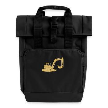 Idées cadeaux pour conducteur de pelle - Sac à dos Roll Top à deux anses - noir - Devant