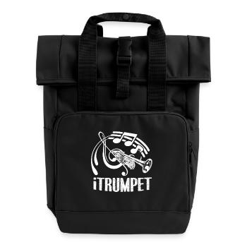 Trompete Lustige Trompete - Rolltop Rucksack mit zwei Griffen - Schwarz - Vorne