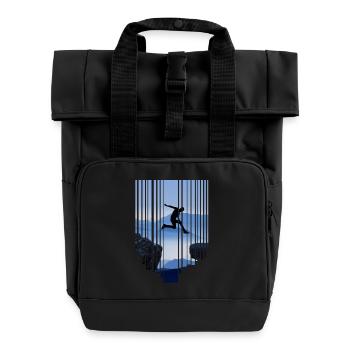 Parkour Jump - Roll Top Backpack with Two Handles - black - Front