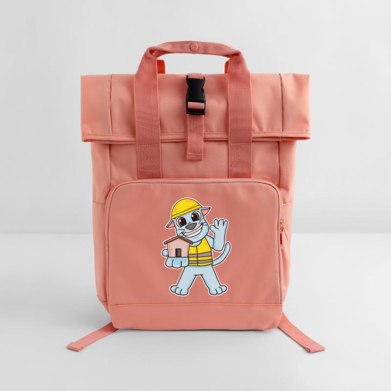 Cadeau de construction de maison de chat constructeur Sac à dos Roll Top à deux anses