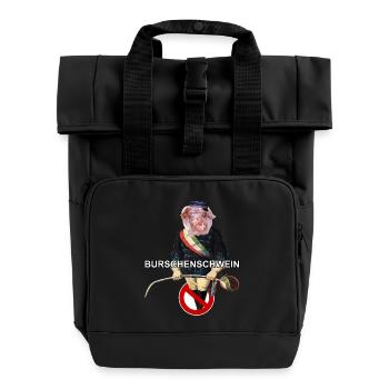Studentenverbindung Burschenschaft Burschenschwein - Rolltop Rucksack mit zwei Griffen - Schwarz - Vorne
