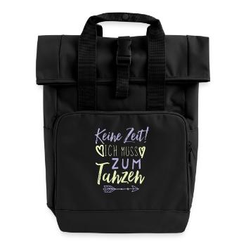 Tanzen Spruch lustig - Rolltop Rucksack mit zwei Griffen - Schwarz - Vorne