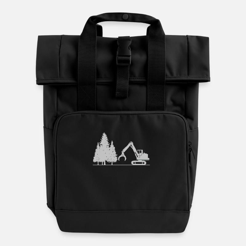 Harvester - Roll Top Backpack with Two Handles - black