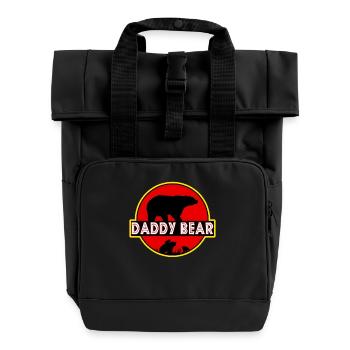 Papa Bär - Rolltop Rucksack mit zwei Griffen - Schwarz - Vorne