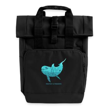 Dolphin Dolphins Species Conservation Conservation Animal Welfare - Roll Top Backpack with Two Handles - black - Front