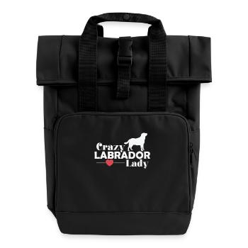 Dame de chiens labrador fou - Sac à dos Roll Top à deux anses - noir - Devant