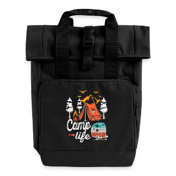 camping - Sac à dos Roll Top à deux anses - noir - Devant