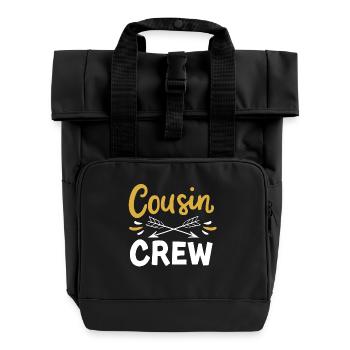 Cousin Crew - Rolltop Rucksack mit zwei Griffen - Schwarz - Vorne