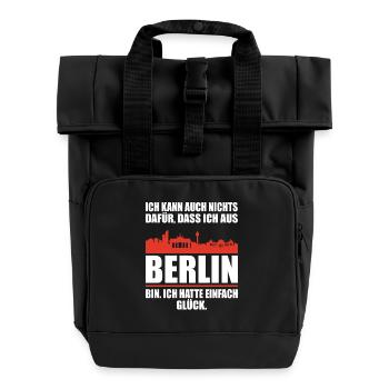 DDR Ostdeutschland Brandenburg lustige Ossi Berlin - Rolltop Rucksack mit zwei Griffen - Schwarz - Vorne