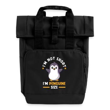 Ich bin Pinguin Kleine Menschen - Rolltop Rucksack mit zwei Griffen - Schwarz - Vorne