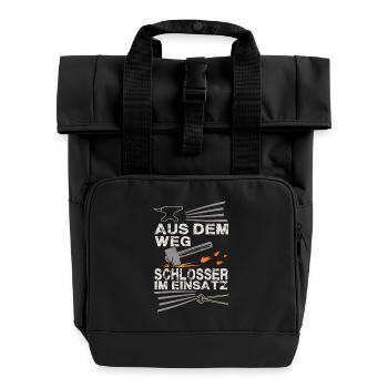 Schlosser - Rolltop Rucksack mit zwei Griffen - Schwarz - Vorne