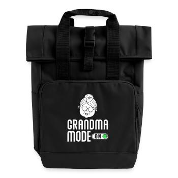 Becoming Grandma Pregnancy Announcement - Roll Top Backpack with Two Handles - black - Front
