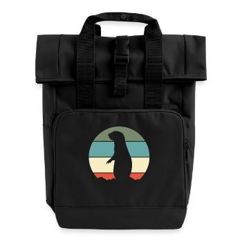 Präriehund Retro - Rolltop Rucksack mit zwei Griffen - Schwarz - Vorne