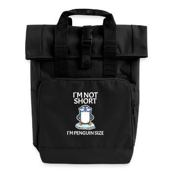 Small-scale saying - Roll Top Backpack with Two Handles - black - Front