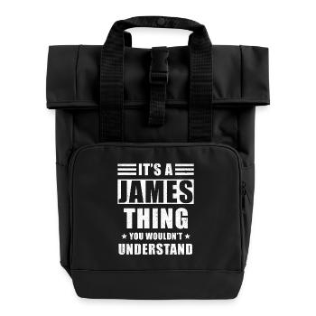 James Gift - Roll Top Backpack with Two Handles - black - Front