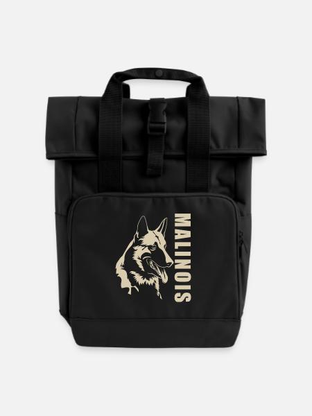 Malinois - Rolltop Rucksack mit zwei Griffen - Schwarz