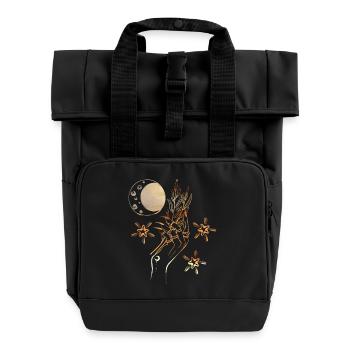 Hexe Hand Zauberkraft Mystisch Bernstein Amber - Rolltop Rucksack mit zwei Griffen - Schwarz - Vorne