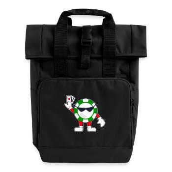 Poker Poker Jetons Cartes de poker - Sac à dos Roll Top à deux anses - noir - Devant